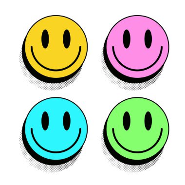 Etiketli gülümseme eski tarz yarım ton gölgesi oluşturdu