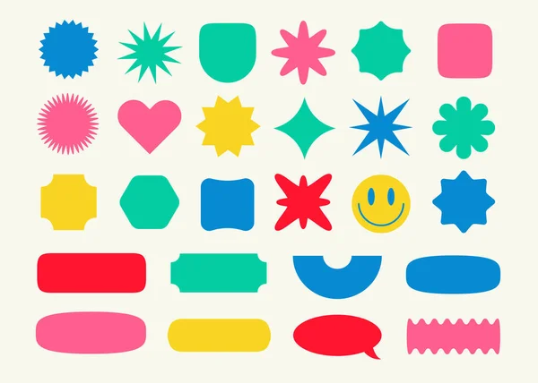 Sticker set retro color style — 스톡 벡터