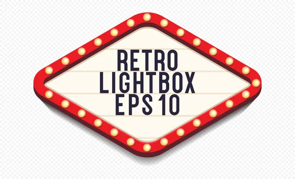 Retro lightbox template with lightbulb realistic style Royalty Free Stock Vectors