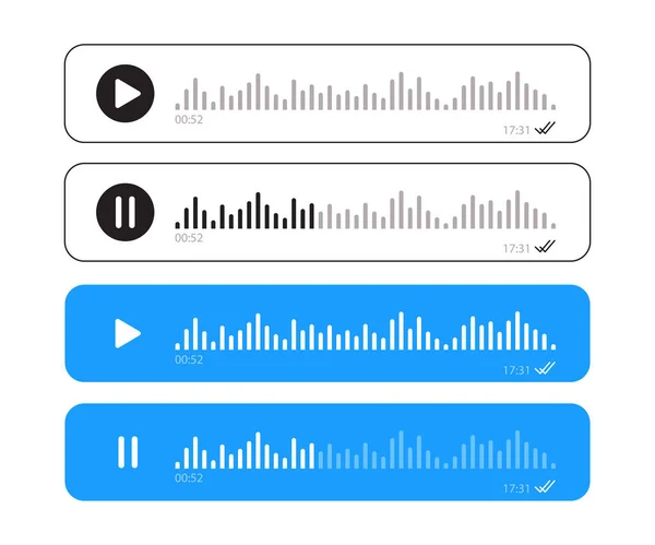 Message vocal vecteur ui interface set — Image vectorielle