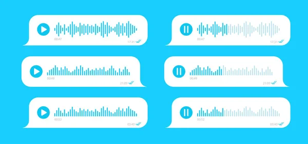 Ensemble vectoriel message vocal ui interface — Image vectorielle