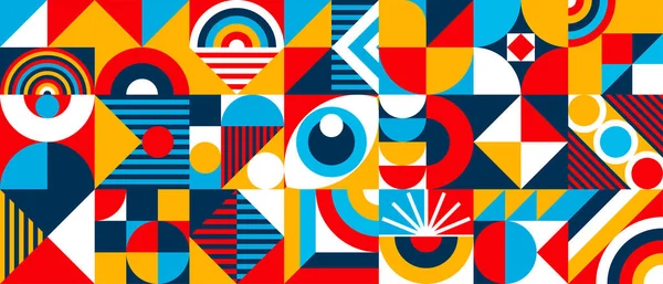 Abstrato bauhaus olho banner mínimo 20s estilo geométrico Ilustrações De Stock Royalty-Free