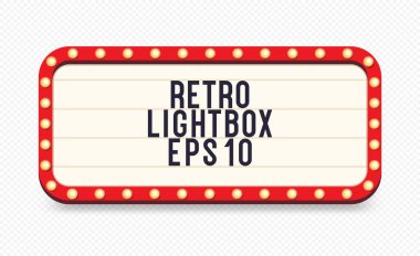 Ampul gerçekçiliğine sahip Retro ışıkkutusu şablonu