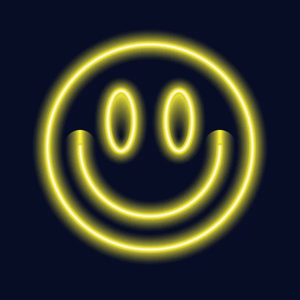 Smile stiker neon yellow color funny style - Stok Vektor