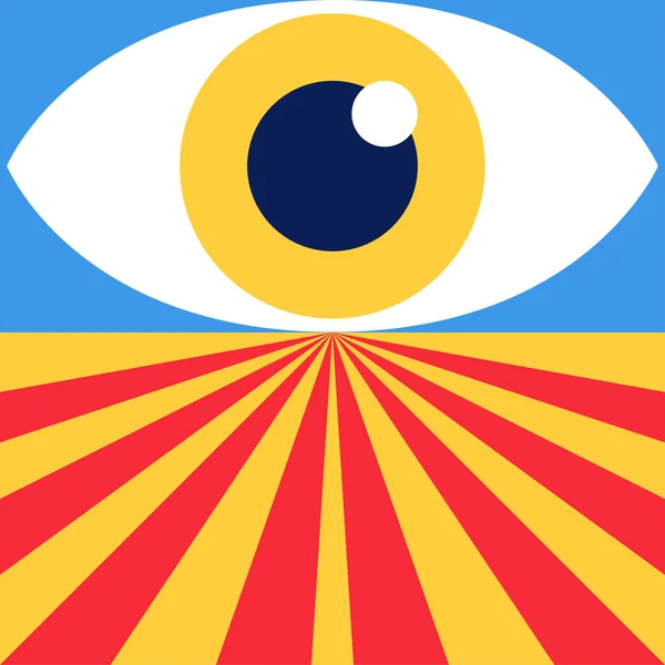 Abstract bauhaus eye banner vector 스톡 벡터