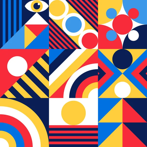 Abstrato bauhaus padrão de olho vetor Ilustração De Bancos De Imagens