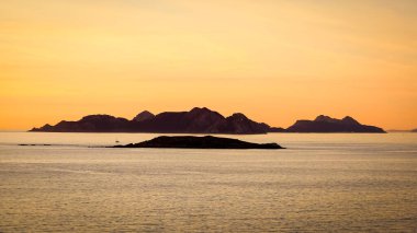 Gün batımında Cies Adaları 'nın panoramik manzarası