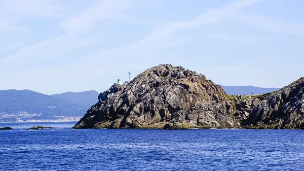 Galiçya kıyılarındaki Ces Adaları 'nın panoramik manzarası