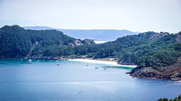 Galiçya Kıyılarındaki Ces Adaları Nın Panoramik Manzarası — Stok fotoğraf