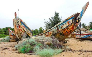 Senegal 'in Afrika kıyısındaki Cayucos adaları