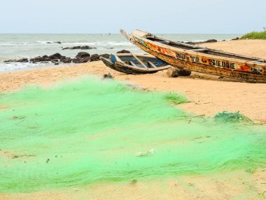 Senegal 'in Afrika kıyısındaki Cayucos adaları
