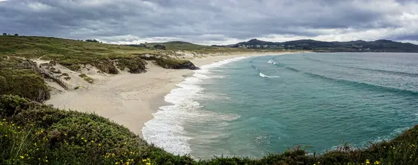 Panorama White Sand Beach Coast Galicia — Stock Photo, Image