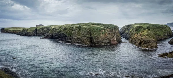 Costa Gallega Con Acantilados Rocas Nubes Fondo — Foto de Stock