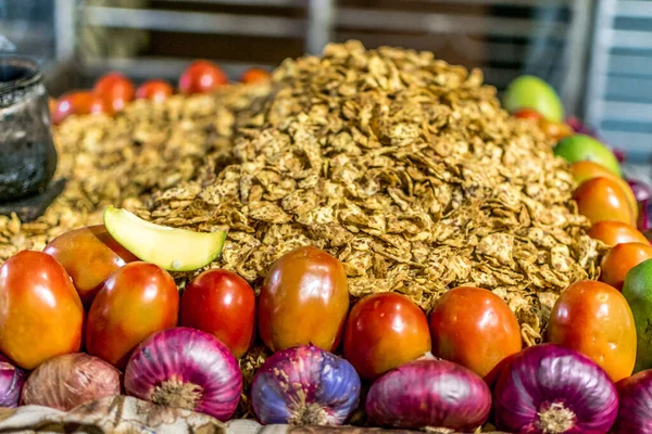 Spicy Chana Jor Garam White Ceramic Bowl Made Air Fried — Stockfoto