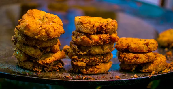 Veg Potato Tikki Sarafa Market Indore Madhya Pradesh — Stockfoto