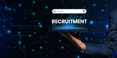 Searching recruitment word on internet, Browsing Internet Data Information Concept