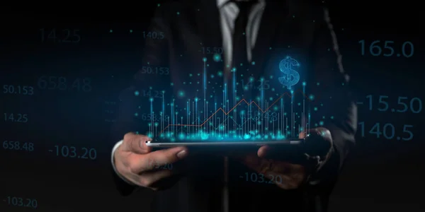 Financial Charts Showing Growing Revenue Screen Finance Images Finance Pictures — ストック写真