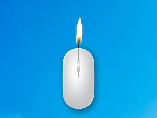 Design Criativo Moderno Para Celebração Festival Diwali Usando Mouse Computador — Fotografia de Stock