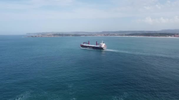 Schip Dat Haven Verlaat Naar Atlantische Oceaan — Stockvideo