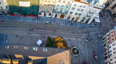 View from the top of the town hall in Lviv