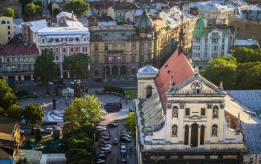 View from top of the town hall in Lviv