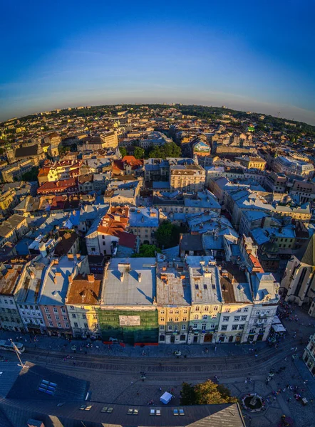 View Top Town Hall Lviv — Fotografia de Stock