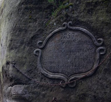 It was carved on top of a mountain in a lake.