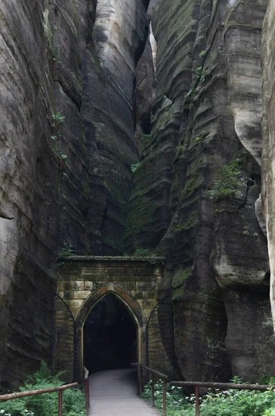 Entrance to the system of caves in