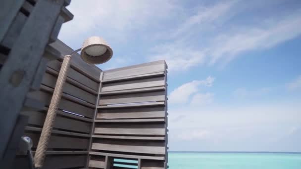 Luxury Overwater Bungalow Maldives Island Real Estate Luxury Concept Wooden — Wideo stockowe
