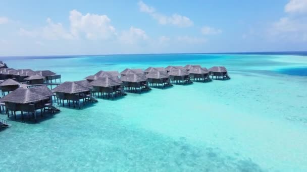 Aerial View Beautiful Maldives Island Water Villa Bungalows Summer Island — Video