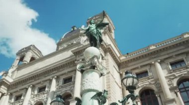 Pan Around Sculpture at Museum of Natural History Vienna at the museum quarter. Naturhistorisches Museum Wien, Austria. High quality 4k footage