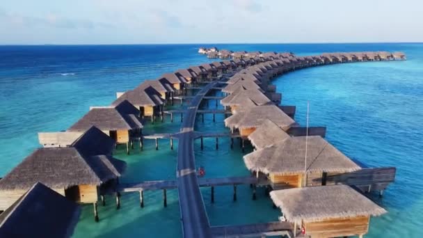 Aerial View Water Bungalows Maldives Luxury Resort Vakkaru Island Maldives — Video