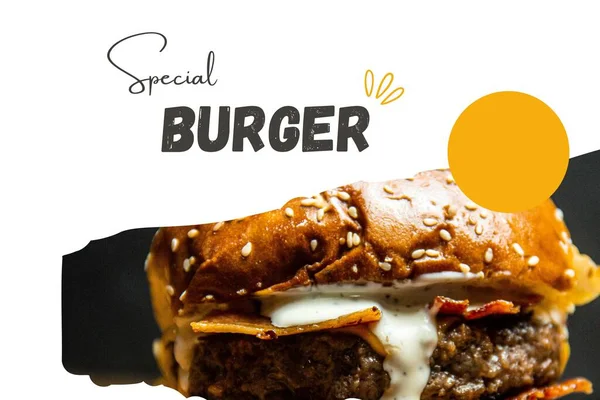 Fast Food Flyer Design Шаблон Приготування Їжі Кафе Ресторанного Меню — стокове фото