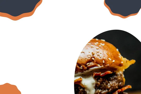 패스트 플라이어 Fast Food Flyer 레스토랑 정크푸드등을 디자인 감자튀김 그리고 — 스톡 사진
