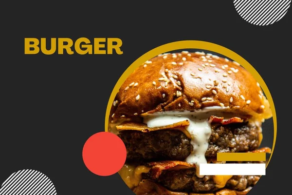 Fast Food Flyer Design Шаблон Приготування Їжі Кафе Ресторанного Меню — стокове фото