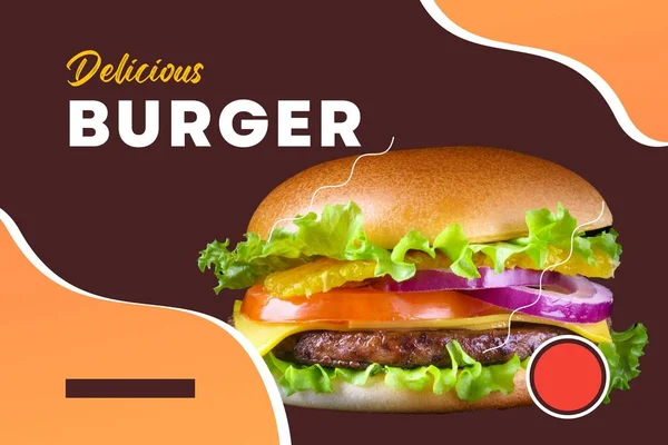 Fast Food Flyer Design Шаблон Приготування Їжі Кафе Ресторанного Меню — стокове фото