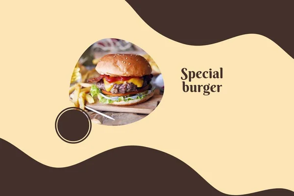 Fast Food Flyer Design Шаблон Приготування Їжі Кафе Ресторанного Меню — стокове фото