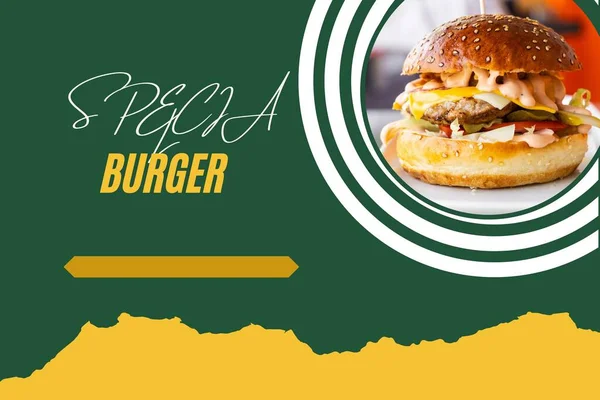 Fast Food Flyer Design Шаблон Приготування Їжі Кафе Ресторанного Меню — стокове фото