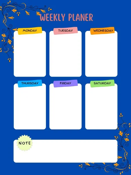 Weekly Planner Cute Page Notes Notebooks Decals Diary School Accessories — 스톡 사진