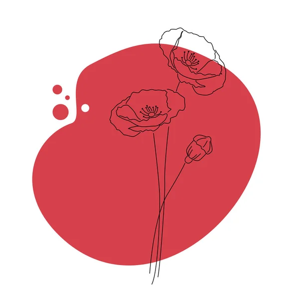 Fundo Abstrato Com Flor Poppy Fundo Cartaz Banner Ilustração Vetorial — Vetor de Stock