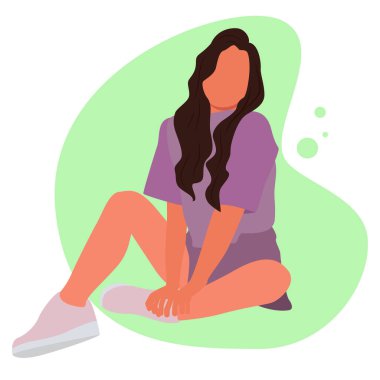 Kızım. - Kadın. Tatilde. Rahat ol. Vektör çizimi. Poster, ilan, afiş, kartpostal.