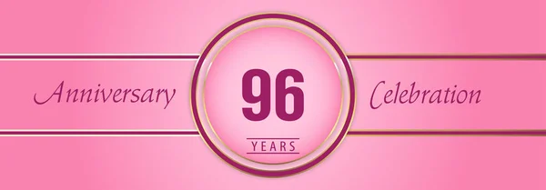 Years Anniversary Celebration Gold Pink Circle Frames Pink Background Premium — Stock vektor