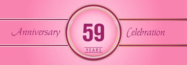 Años Celebración Del Aniversario Con Marcos Círculo Oro Rosa Sobre — Vector de stock