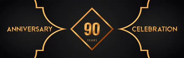 Años Logotipo Aniversario Con Fondo Art Deco Línea Oro Para — Archivo Imágenes Vectoriales