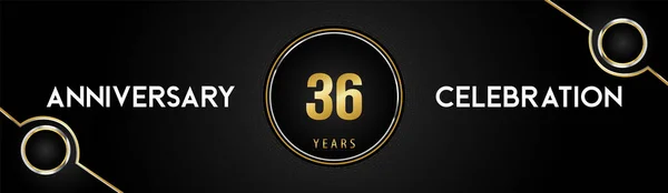 Anos Logotipo Celebração Aniversário Com Ouro Prata Círculo Pontilhado Linhas —  Vetores de Stock