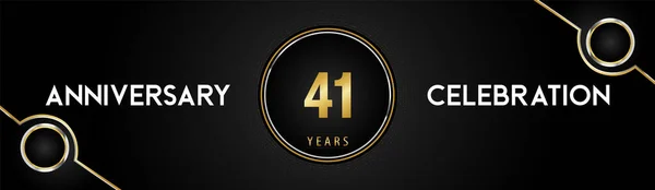 Years Anniversary Celebration Logotype Gold Silver Circle Dotted Lines Frames — Stock vektor