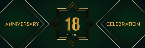 Years Anniversary Celebration Gold Number Isolated Dark Green Background Premium — ストックベクタ