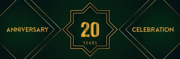 Years Anniversary Celebration Gold Number Isolated Dark Green Background Premium — ストックベクタ