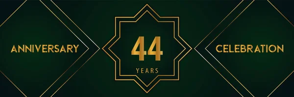 Years Anniversary Celebration Gold Number Isolated Dark Green Background Premium — Stock vektor