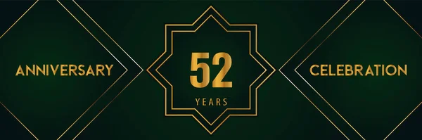 Years Anniversary Celebration Gold Number Isolated Dark Green Background Premium — Stock vektor